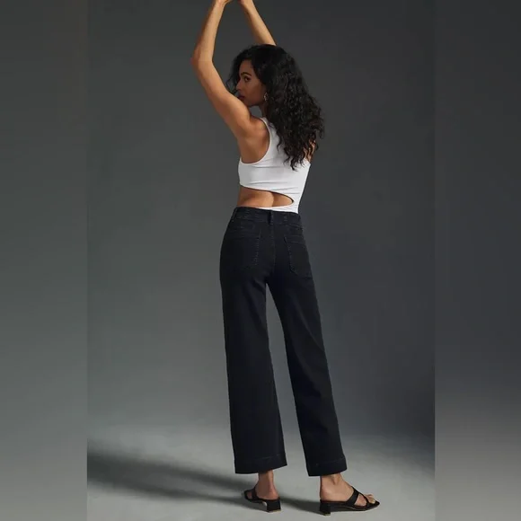 Pilcro The Skipper Wide Leg Cropped Jeans size 28 - Picture 3 of 10